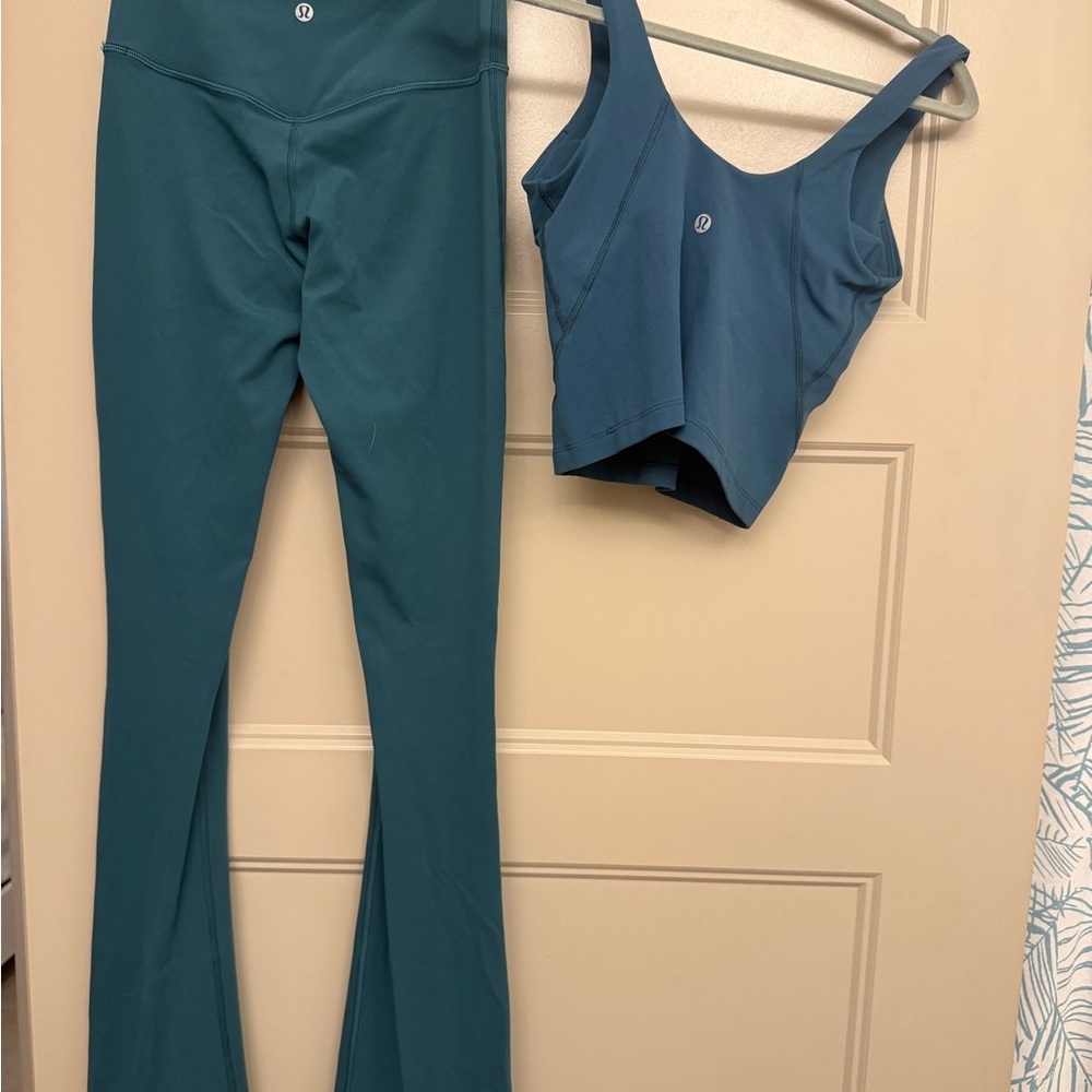 Lululemon Athletica Teal Leggings and Top Set - Picture 2 of 4